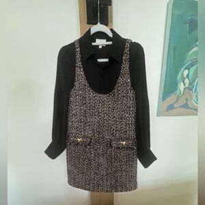 Cinq a Sept tweed dress. Blouse built in. Size 6. Worn once